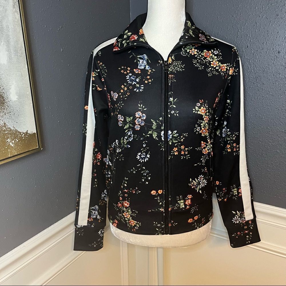 AFRM Floral Track Jacket with Racing Stripe